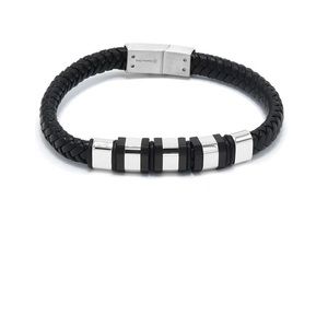 Leather Stainless Steel Bracelet